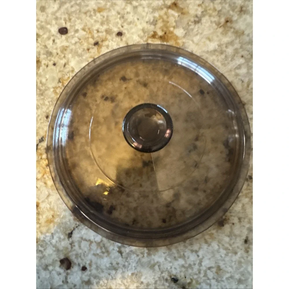 Vision Ware Corning Glass Sauce Pan Pot 1.5 L Amber Cookware USA Pyrex Lid